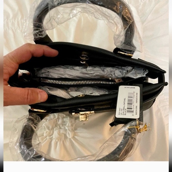 NWT🖤BEBE Evie Black Small Satchel purse - Picture 5 of 7
